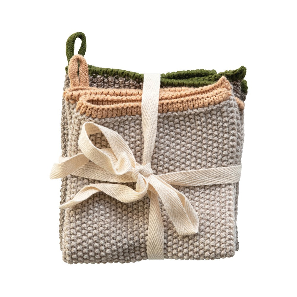 Cotton Knit Dish Cloth Set