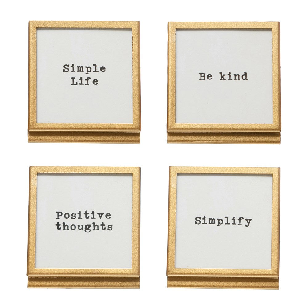 Gold Metal & Glass Framed Sayings