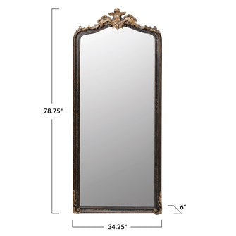 Black & Gold Finish Wall Mirror