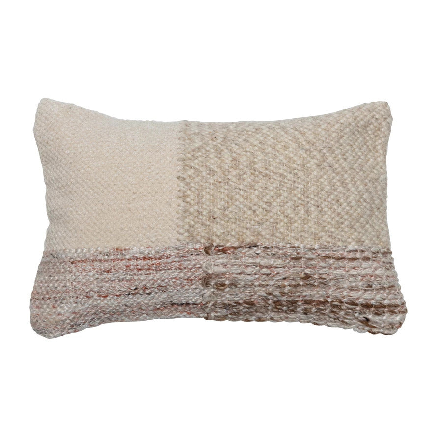 Woven Cotton Blend Lumbar Pillow