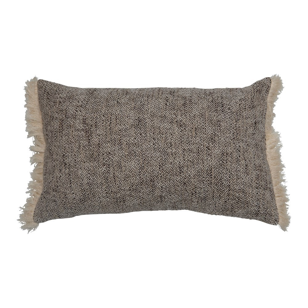 Black & Cream Cotton Lumbar Pillow