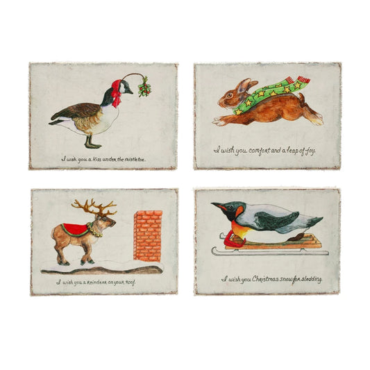 Canvas Wall Décor with Holiday Animals