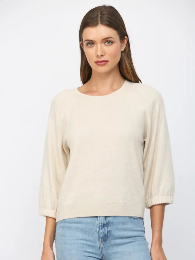 Ribbed Cuff Raglan Sleeve Sweater