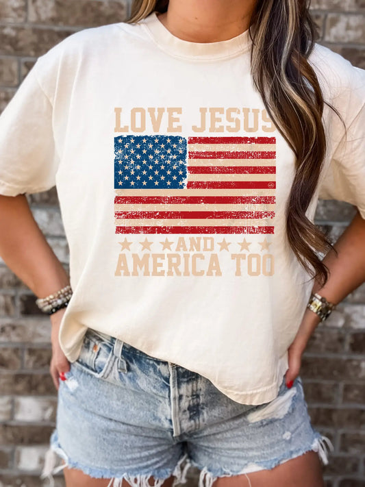 Love Jesus & America Too T-Shirt