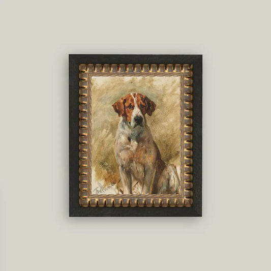 Study of A Hound Framed Antique Art