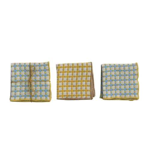 Plaid Woven Dish Cloth Set