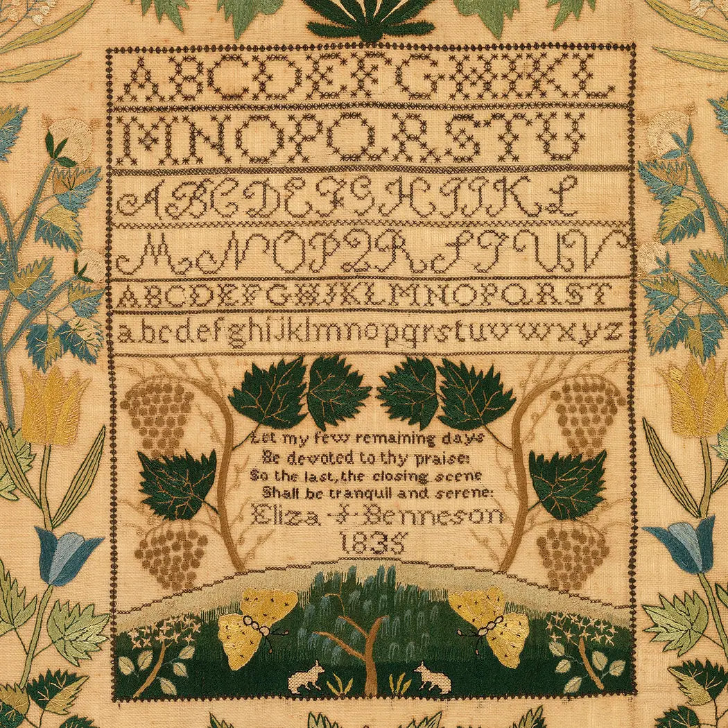 Alphabet Needlepoint Framed Print