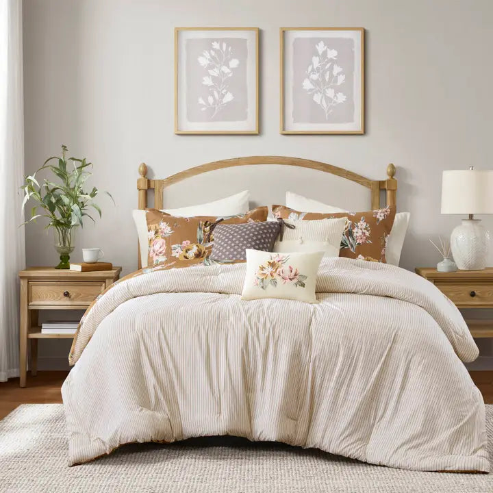 Terracotta Vintage Floral Comforter Set