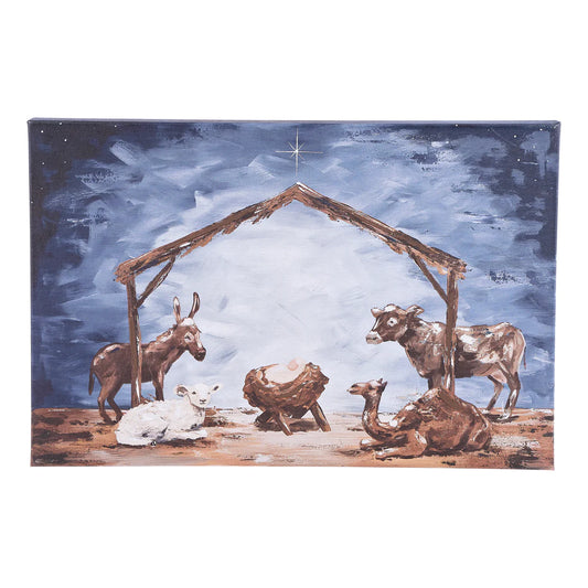 Starry Night Nativity Canvas