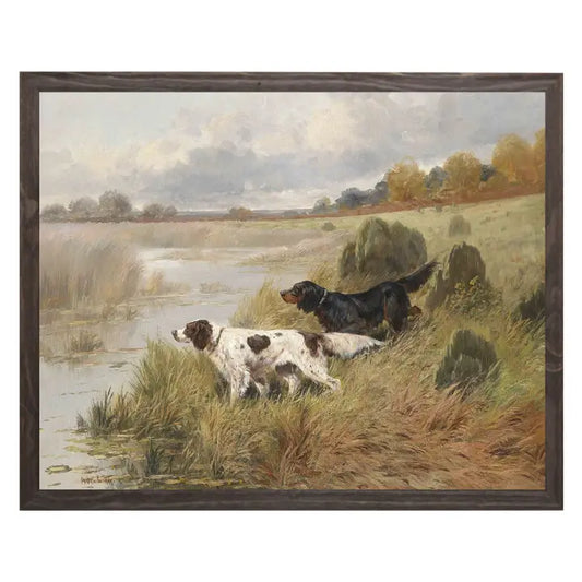 Vintage Pointer Dogs Hunting