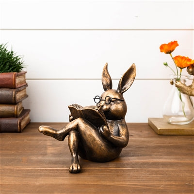 Reading Rabbit Resin Sitter