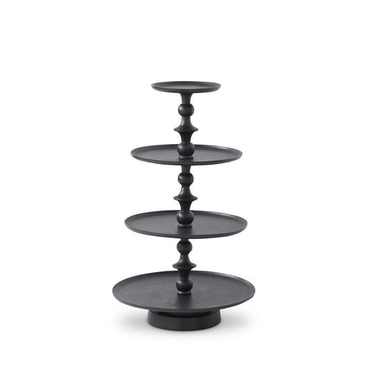 Black 4-Tiered Round Stand