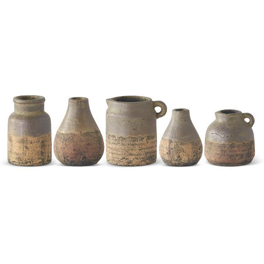 Ceramic Pot w/Gray Glazed Top