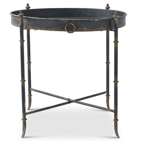 Black Metal & Gold Washed Tea Table
