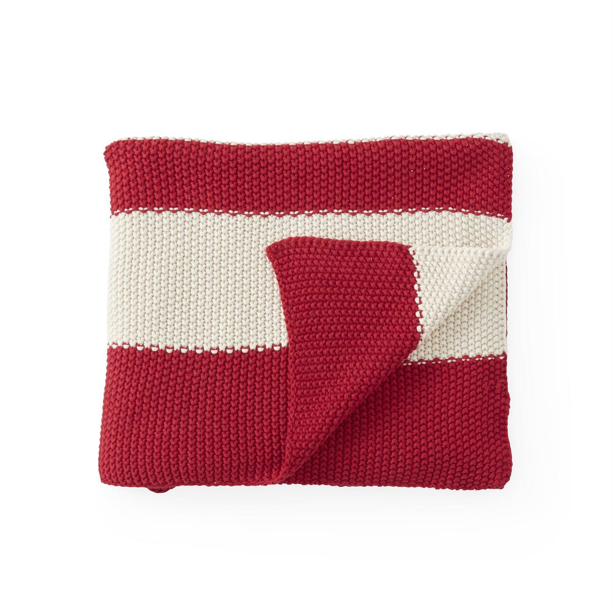 Red And Cream Striped Throw Blanket