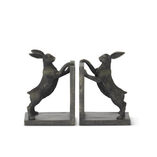 Black & Gold Rabbit Bookends