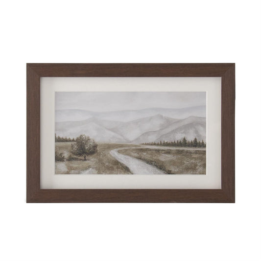 Wood Framed Watercolor Landscape Print