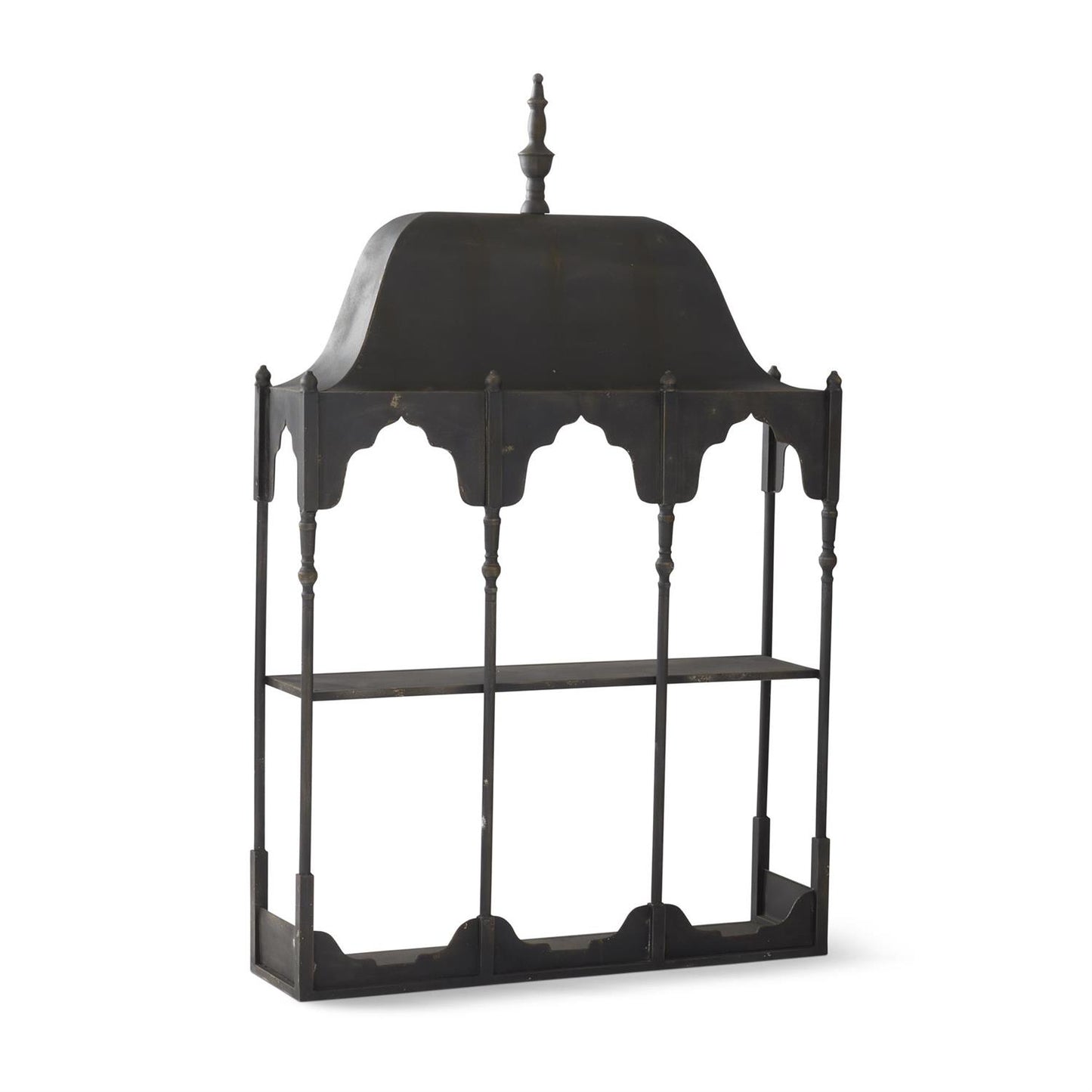 Weathered Metal 2 Tier Wall Shelf