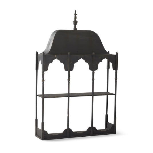 Weathered Metal 2 Tier Wall Shelf