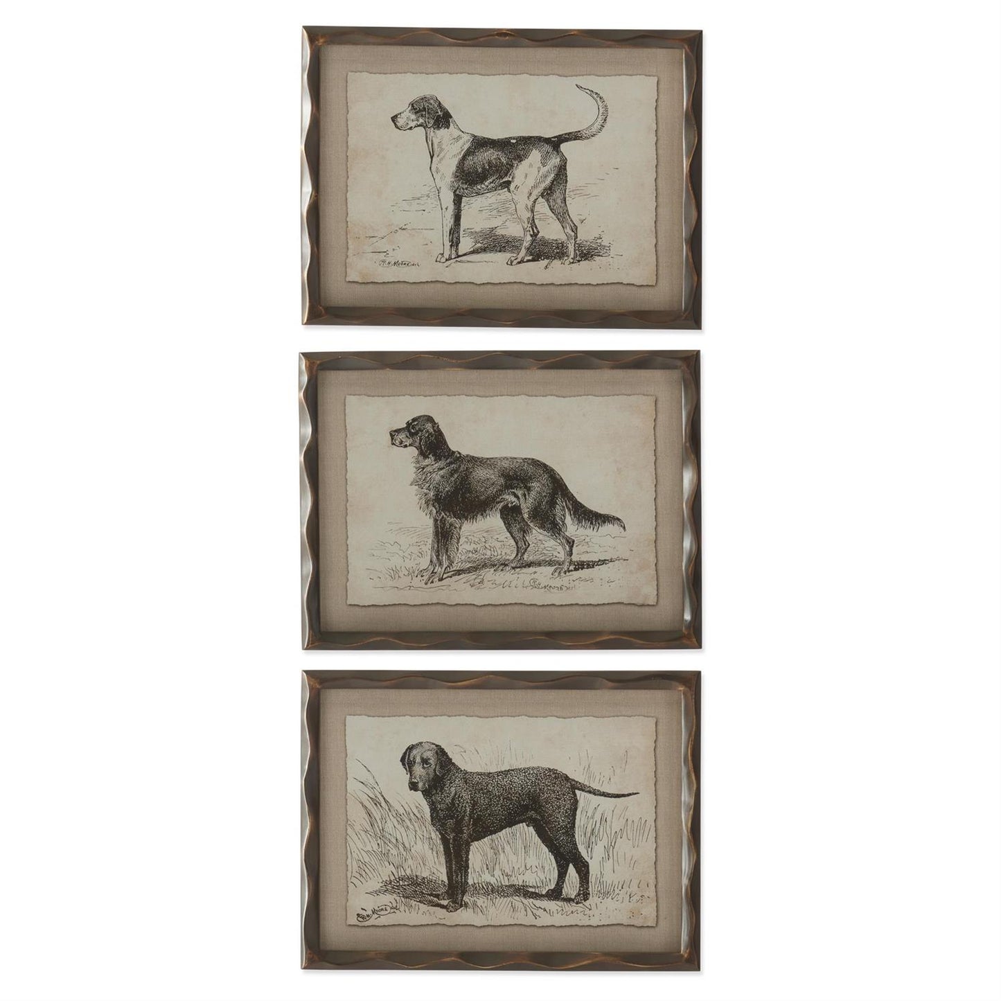 Ornate Wood Framed Dog Prints