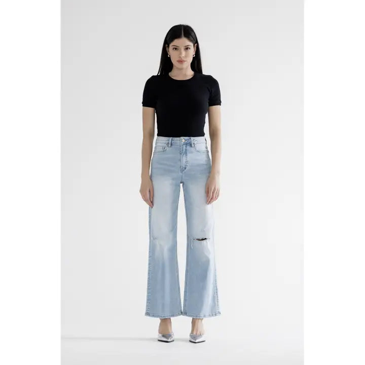 Super High-Rise Wide Leg Jean With Knee Slit