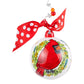 Red Bird With Wreath Ornament