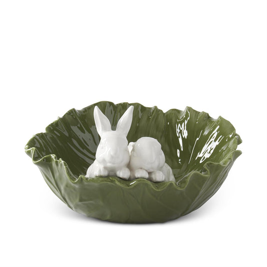 12 Inch Cabbage Bowl w/Rabbits