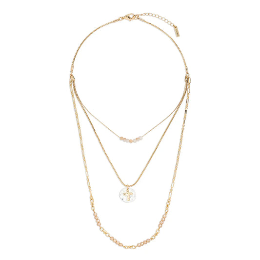 Beaded Prayer Champagne Necklace