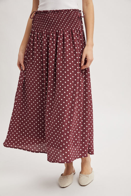 Polka Dot Midi Skirt