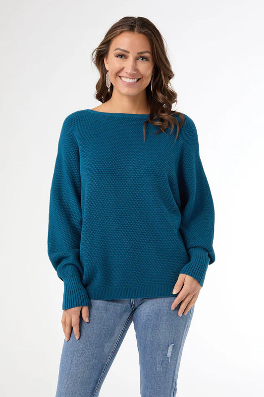 Relaxed Ciana Pullover Sweater with Lattice Back