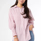 Tianna Striped Tunic Top with Cinched Sleeve