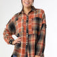 Lizzi Raw Trim Pieced Flannel Top