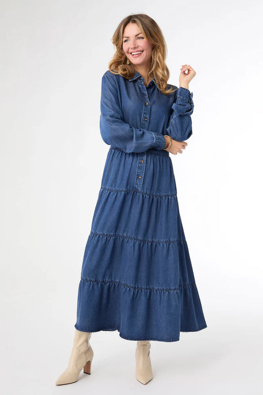 Judith Long Sleeve Tiered Maxi Dress
