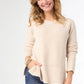 Helix Crew Neck Sweater with Side Slit