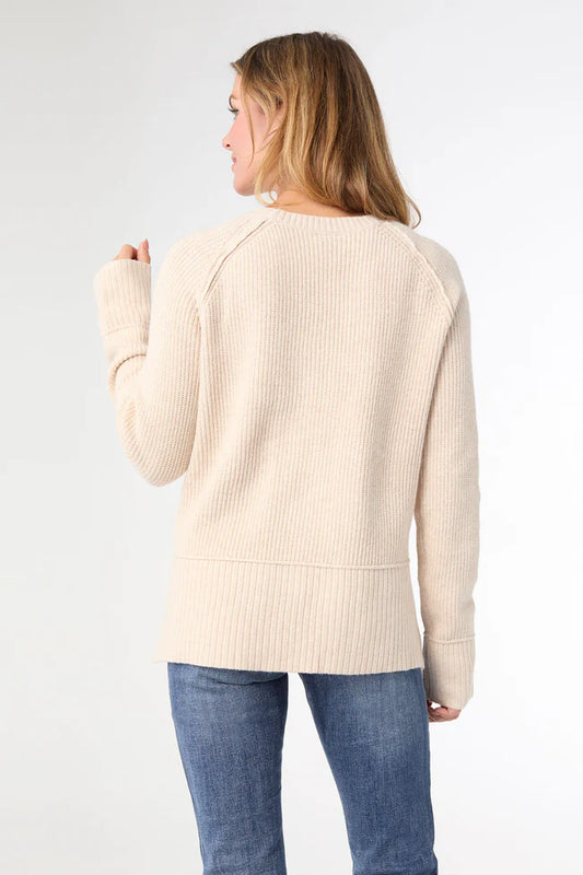 Helix Crew Neck Sweater with Side Slit