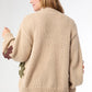 Caroline Open Cardigan with Flower Detail