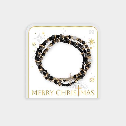 Merry Christmas Bracelet - Black