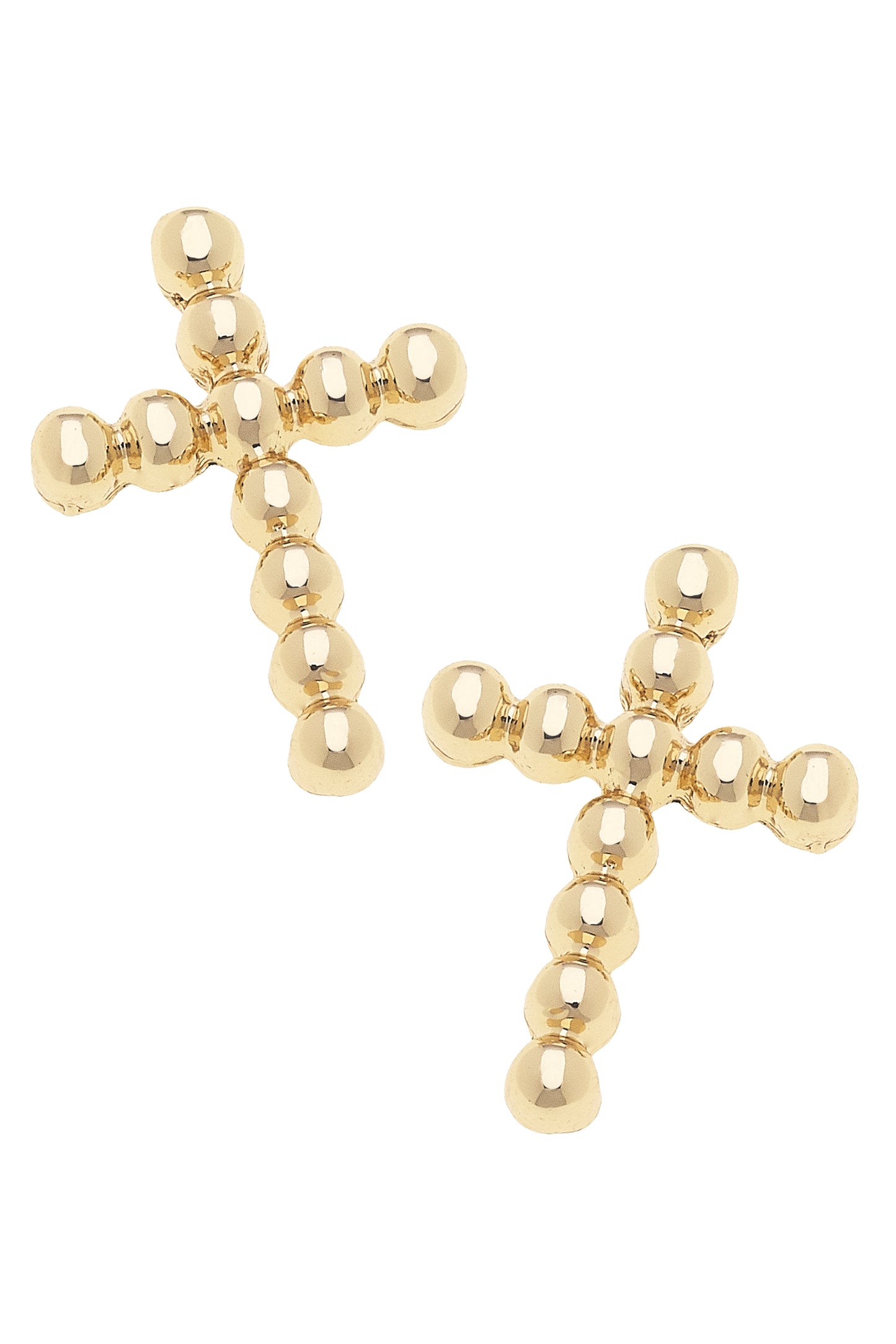 Poppy Beaded Cross Stud Earrings