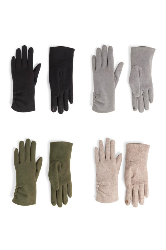 Chic Button Detail Touchscreen Gloves