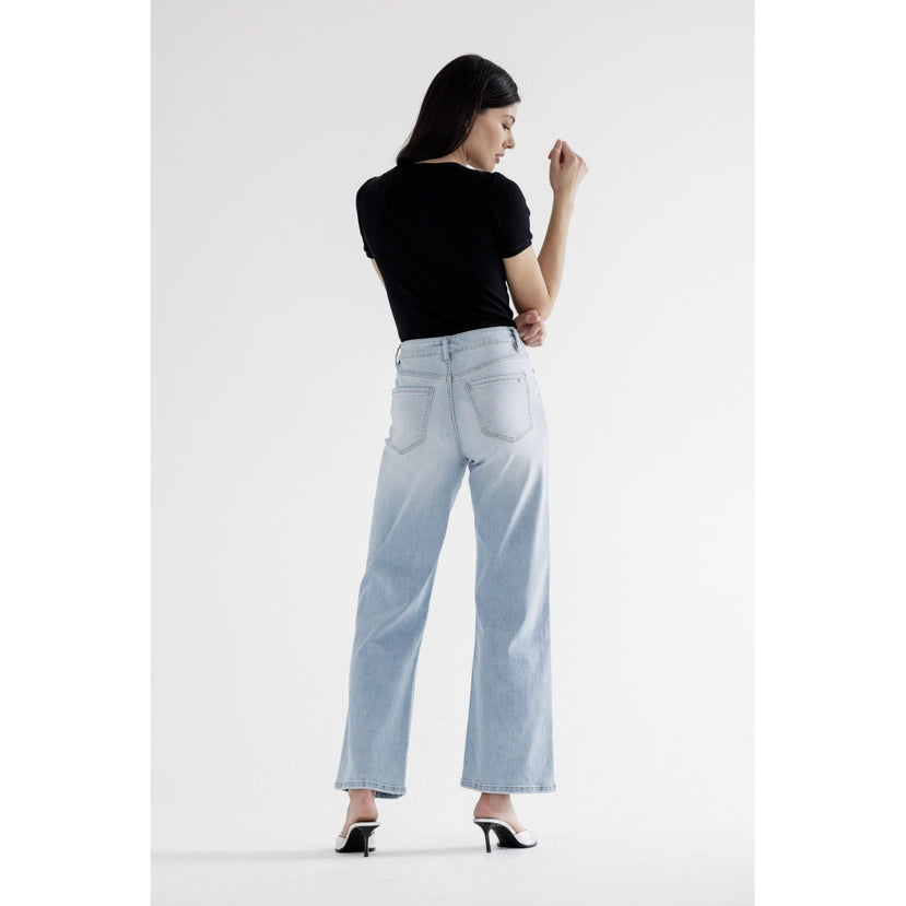 Super High-Rise Wide Leg Jean With Knee Slit