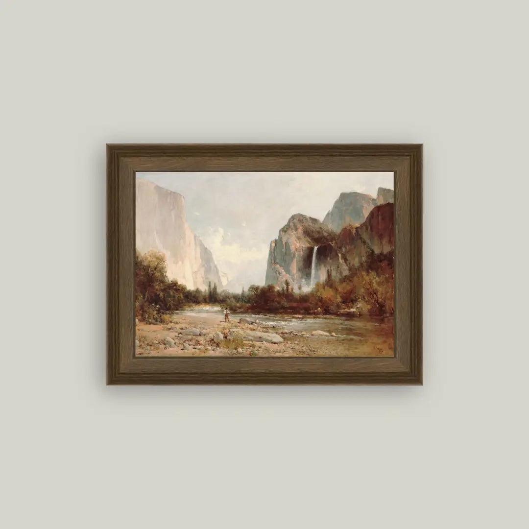 Yosemite Bridal Veil Falls Framed Antique Art