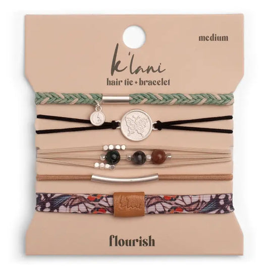"Flourish" Natural Butterfly Hair Tie Bracelets