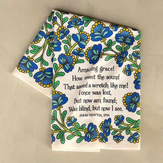 Amazing Grace Hymn Tea Towel