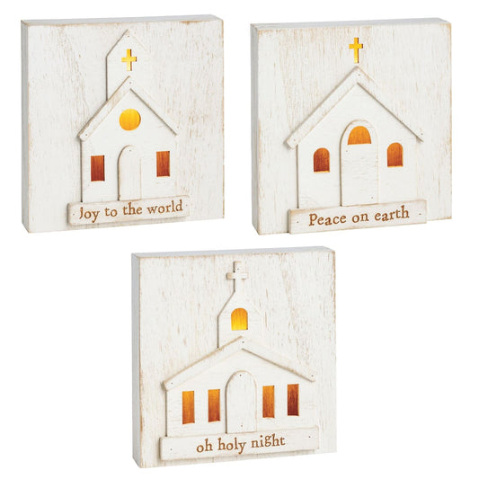 Light Up Church Wooden Blocks