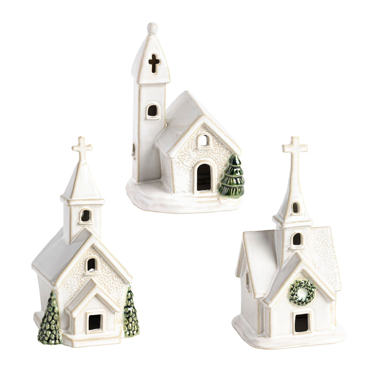 Ceramic Lace Church Sitters