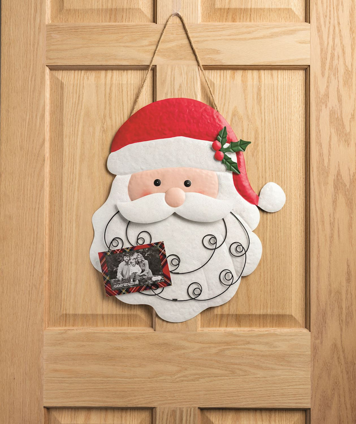 Tin Santa Card Holder Hanger