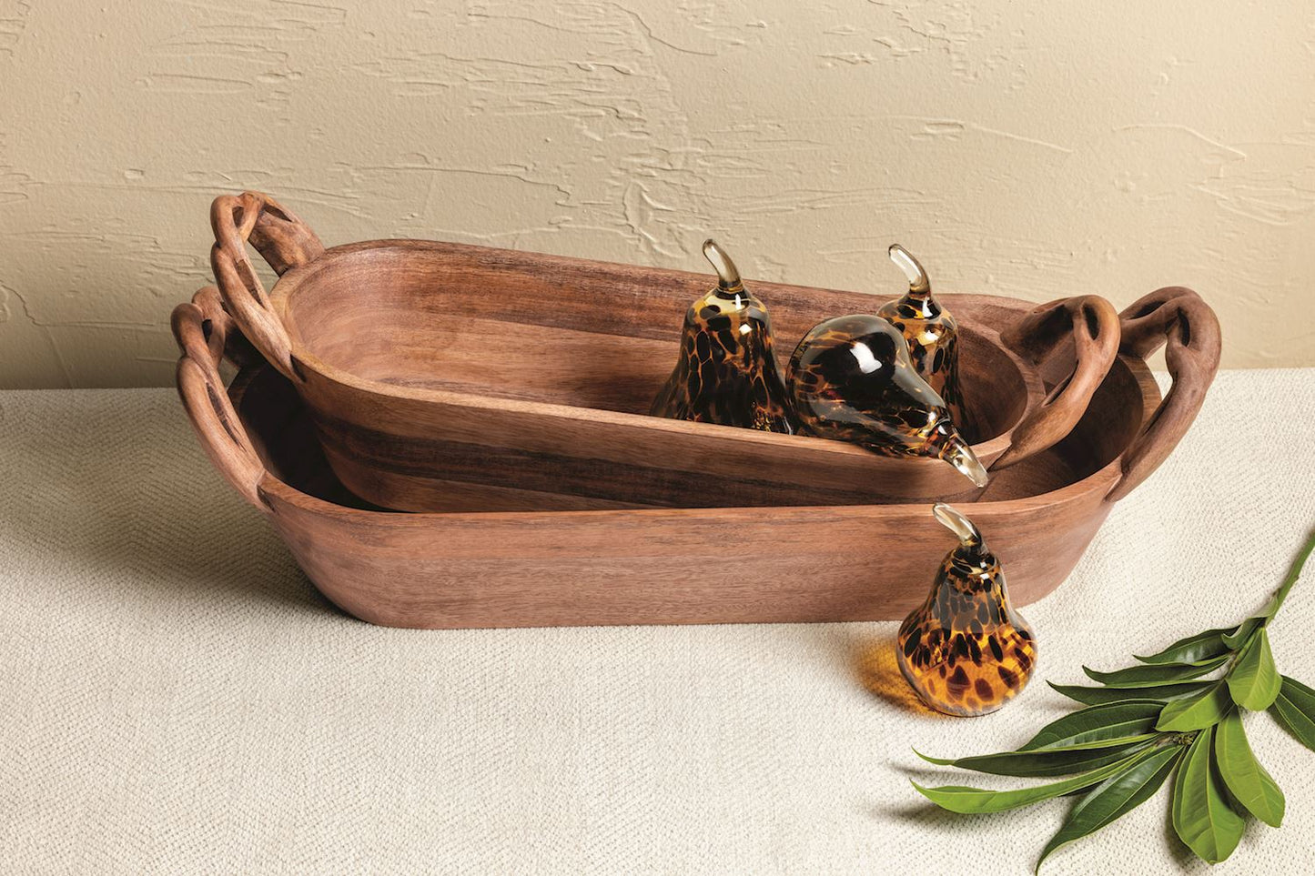 Wood Twist Dough Bowls