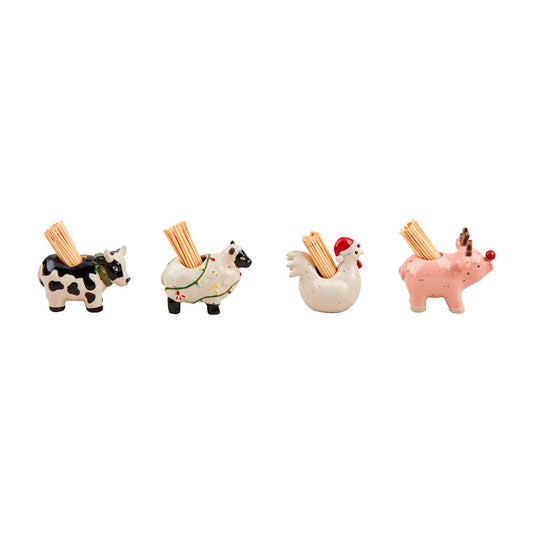 Christmas Farm Animal Toothpick Holder