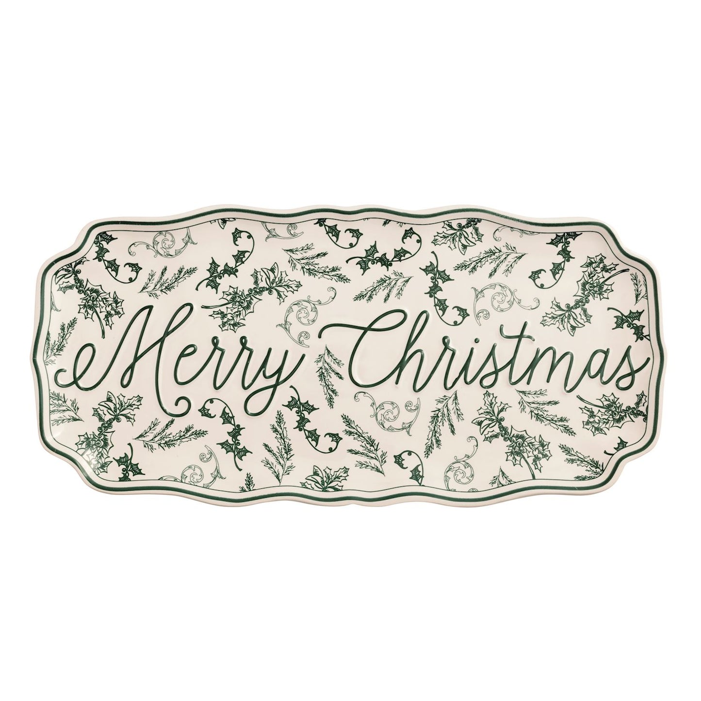 Merry Green Toile Tray