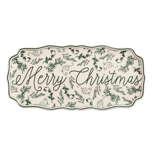 Merry Green Toile Tray